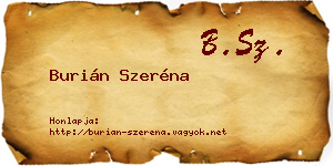 Burián Szeréna névjegykártya
