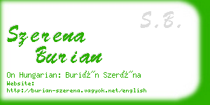 szerena burian business card